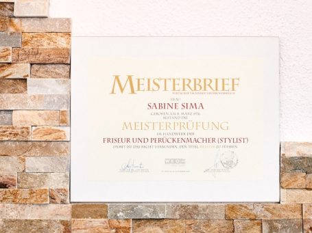 Meisterbrief Sabine Sima Friseurin